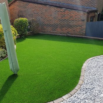 Artificial grass in garden