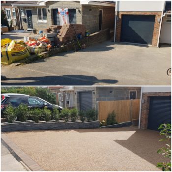 Before and after driveway work